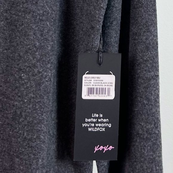 NWT Wildfox Hello Lovely Baggy Beach Jumper Sweatshirt Dark Grey - Picture 5 of 7